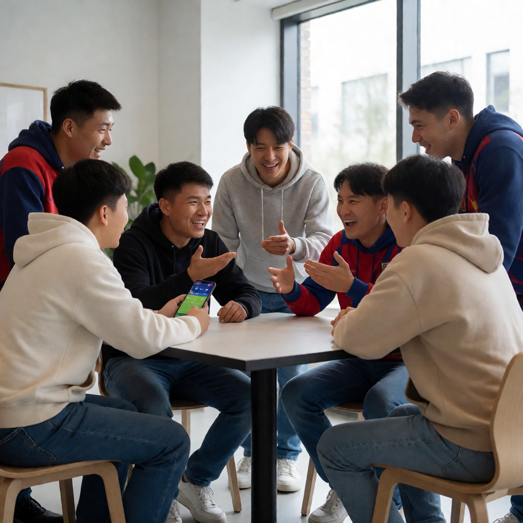 球迷在社区中热烈讨论比赛场景